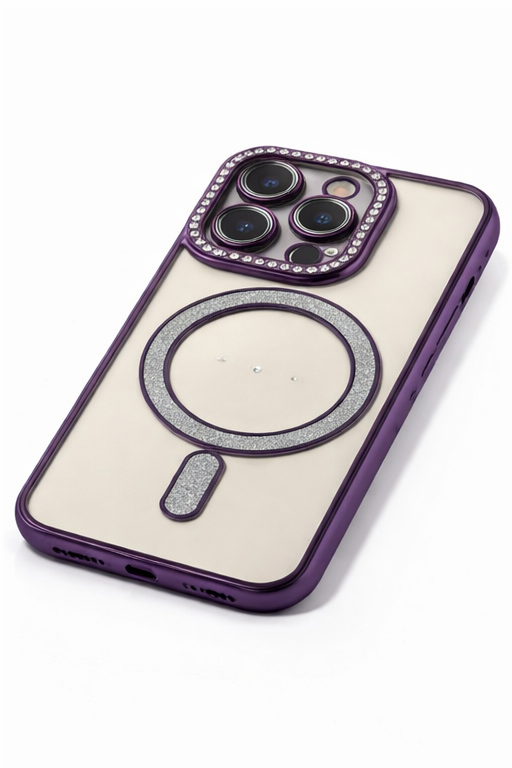 Luxury Diamond MagSafe Shockproof Case for iPhone 15 Pro – Premium Glitter Camera Protection Cover
