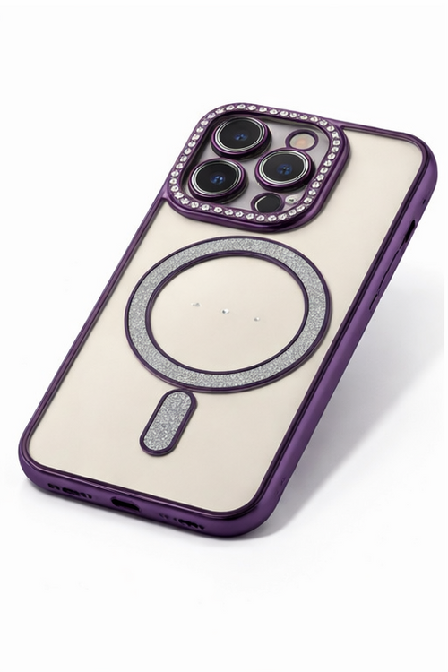 Luxury Diamond MagSafe Shockproof Case for iPhone 15 Pro – Premium Glitter Camera Protection Cover