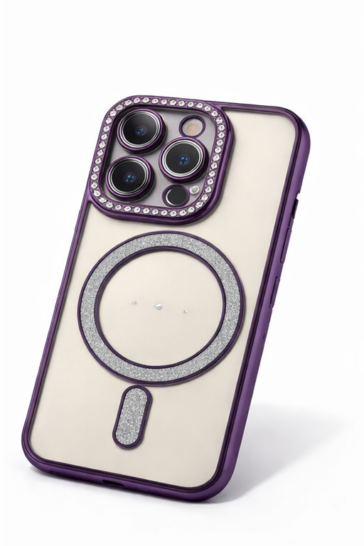 Luxury Diamond MagSafe Shockproof Case for iPhone 15 Pro – Premium Glitter Camera Protection Cover
